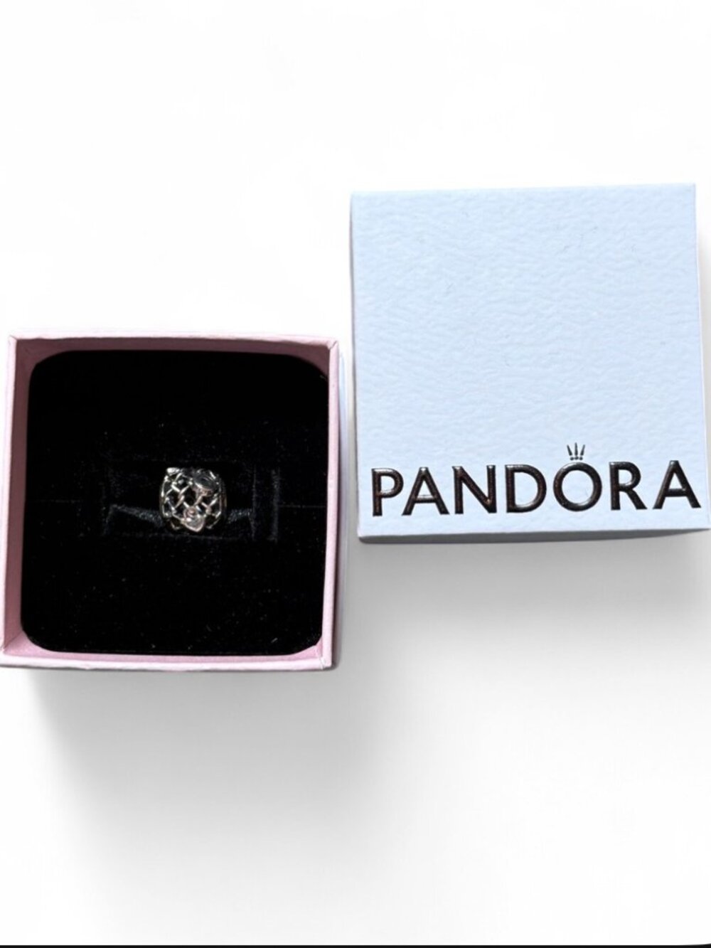 Pandora Sterling Silver Openwork Chain Link Padlock Charm